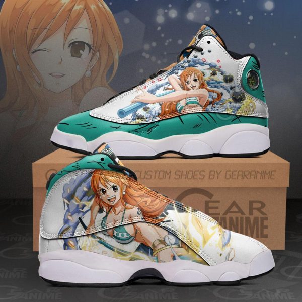 One Piece Nami Air Jordan 13 Sneaker Shoes One Piece Air Jordan 13 Shoes