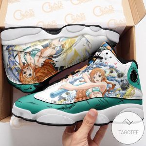 One Piece Nami Sneakers Custom Anime Air Jordan 13 Shoes One Piece Air Jordan 13 Shoes