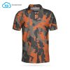 Orange Camouflage Tennis Full Printing Polo Shirt Tennis Polo Shirts