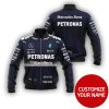 Personalized Amg Petronas Motorsport Blackberry Blue Custom Bomber Jacket Mercedes Amg Petronas Bomber Jacket