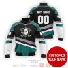 Personalized Anaheim Ducks Nhl Custom Black Green Bomber Jacket Anaheim Ducks Bomber Jacket