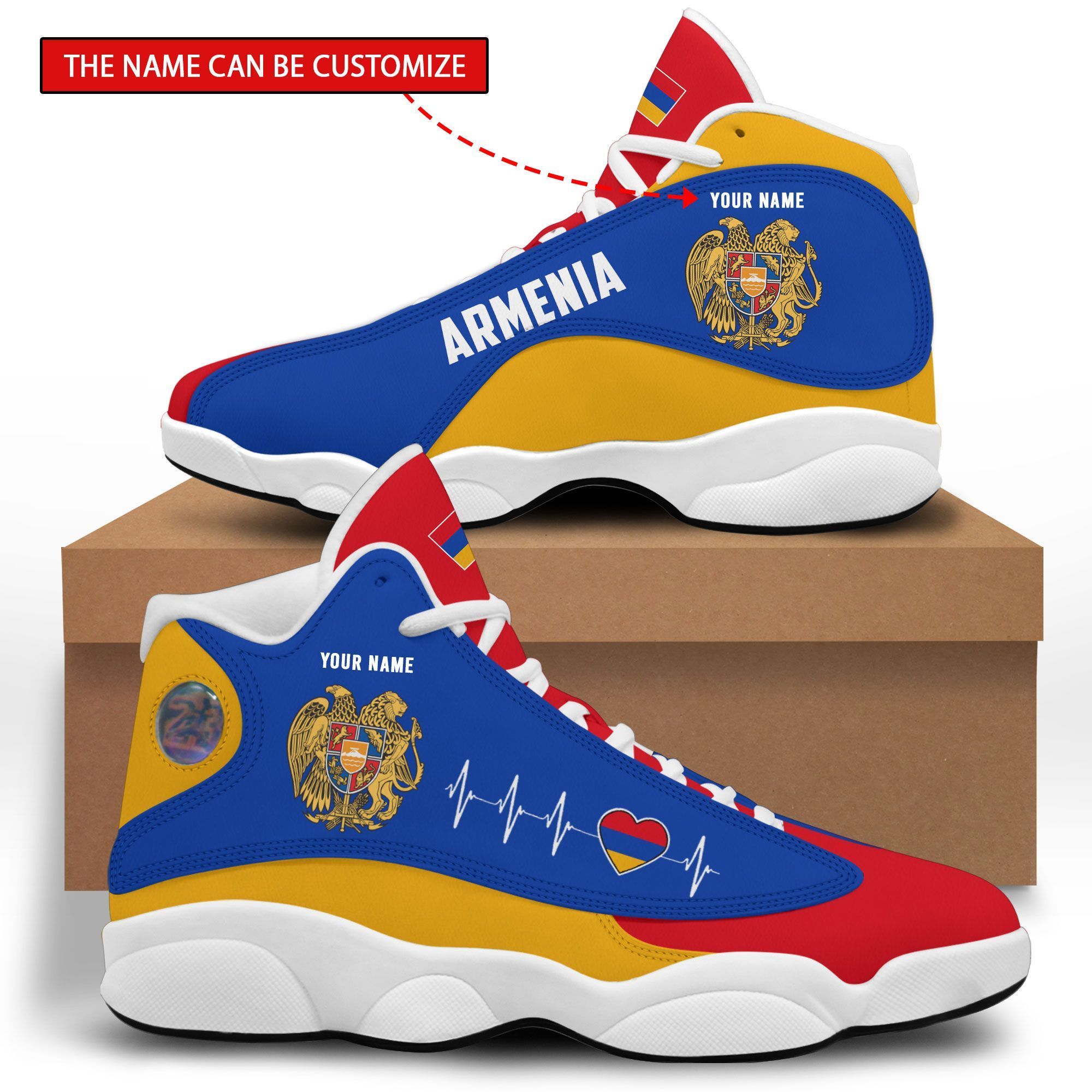 Personalized Armenia Flag Custom Air Jordan 13 Shoes - Hot Sale 2023