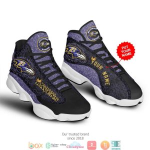 Personalized Baltimore Ravens Nfl Galaxy Air Jordan 13 Sneaker Shoes Baltimore Ravens Air Jordan 13 Shoes