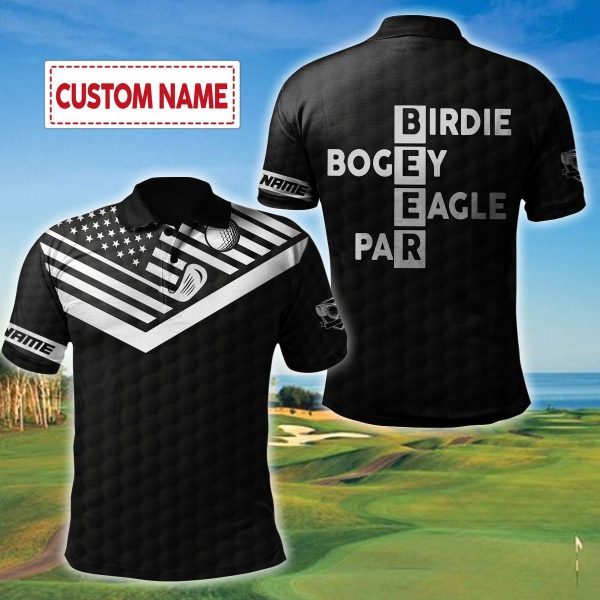 Personalized Birdie Bogey Eagle Par Golf Polo Shirt Golf Polo Shirts