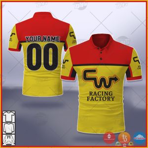 Personalized Bmx Cw Racing Factory Yellow Polo Shirt Bmx Racing Polo Shirts