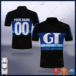 Personalized Bmx Gt Usa Factory Team Black Polo Shirt Bmx Racing Polo Shirts