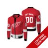 Personalized Calgary Flames Nhl Red White Custom Bomber Jacket Calgary Flames Bomber Jacket