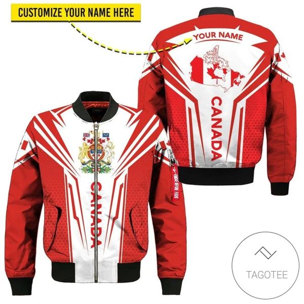 Personalized Canada Map 3D Bomber Jacket Canada Bomber Jacket