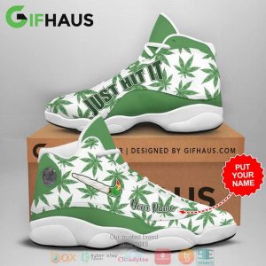 Personalized Cannabis Nike Just Hit It Air Jordan 13 Sneaker Shoes Nike Air Jordan 13 Shoes