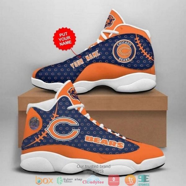 Personalized Chicago Bears Nfl Big Logo Football Team 9 Air Jordan 13 Sneaker Shoes Chicago Bears Air Jordan 13 Shoes