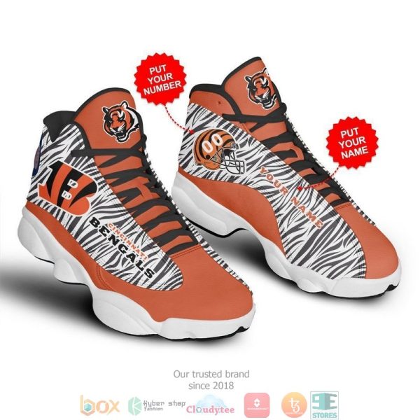 Personalized Cincinnati Bengals Nfl 1 Baseball Air Jordan 13 Sneaker Shoes Cincinnati Bengals Air Jordan 13 Shoes