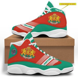 Personalized Coat Of Arms Of Bulgaria Green Red Custom Air Jordan 13 Shoes Coat Of Arms Air Jordan 13 Shoes