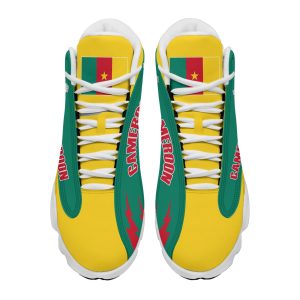 Personalized Coat Of Arms Of Cameroon Yellow Green Custom Air Jordan 13 Shoes Coat Of Arms Air Jordan 13 Shoes
