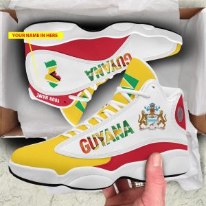 Personalized Coat Of Arms Of Guyana Custom Air Jordan 13 Shoes Coat Of Arms Air Jordan 13 Shoes