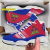 Personalized Coat Of Arms Of Haiti Red Blue Custom Air Jordan 13 Shoes Coat Of Arms Air Jordan 13 Shoes