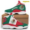 Personalized Coat Of Arms Of Mexico Green Red Custom Air Jordan 13 Shoes Coat Of Arms Air Jordan 13 Shoes