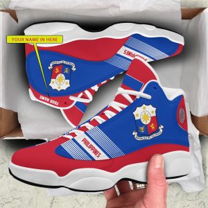 Personalized Coat Of Arms Of The Philippines Blue Red Custom Air Jordan 13 Shoes Coat Of Arms Air Jordan 13 Shoes