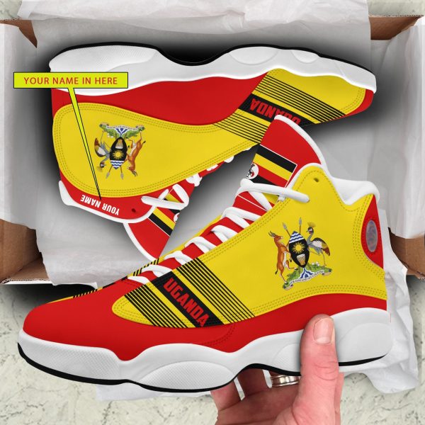 Personalized Coat Of Arms Of Uganda Custom Air Jordan 13 Shoes Coat Of Arms Air Jordan 13 Shoes