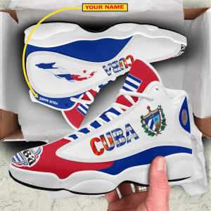 Personalized Cuba Flag Map Custom Air Jordan 13 Shoes Personalized Air Jordan 13 Shoes