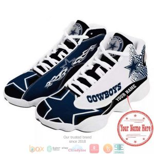 Personalized Dallas Cowboys Football Nfl Team Big Logo Air Jordan 13 Sneaker Shoes Dallas Cowboys Air Jordan 13 Shoes