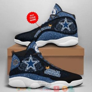 Personalized Dallas Cowboys Nfl Queen Bling Bling Football Team 10 Air Jordan 13 Sneaker Shoes Dallas Cowboys Air Jordan 13 Shoes