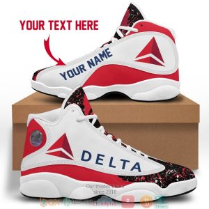 Personalized Delta Air Lines Color Plash Air Jordan 13 Sneaker Shoes Personalized Air Jordan 13 Shoes