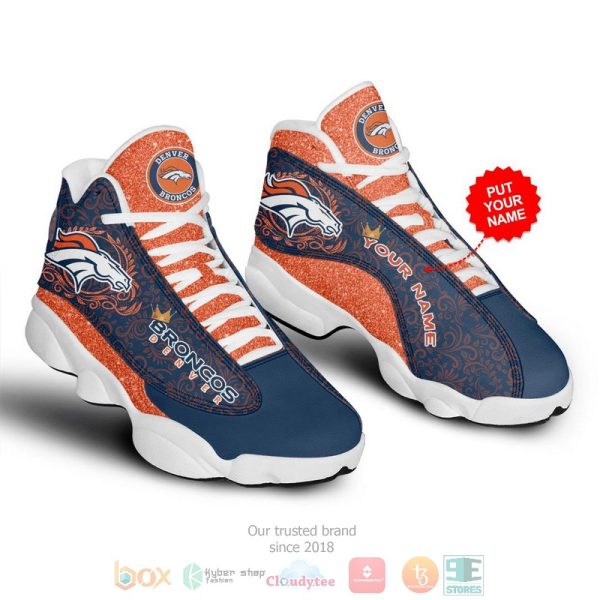 Personalized Denver Broncos Nfl Custom Air Jordan 13 Shoes Denver Broncos Air Jordan 13 Shoes