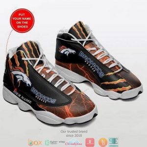 Personalized Denver Broncos Nfl Football Teams Big Logo Air Jordan 13 Sneaker Shoes Denver Broncos Air Jordan 13 Shoes