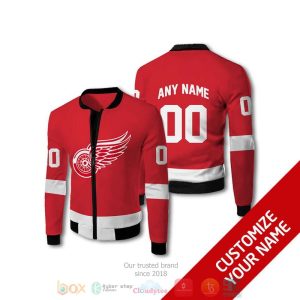 Personalized Detroit Red Wings Nhl Red Custom Bomber Jacket Detroit Red Wings Bomber Jacket