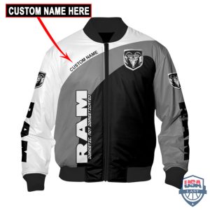 Personalized Dodge Ram Domestic Not Domesticated Bomber Jacket Personalized Bomber Jacket