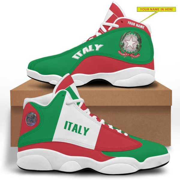 Personalized Emblem Of Italy Custom Air Jordan 13 Shoes Italy Air Jordan 13 Shoes