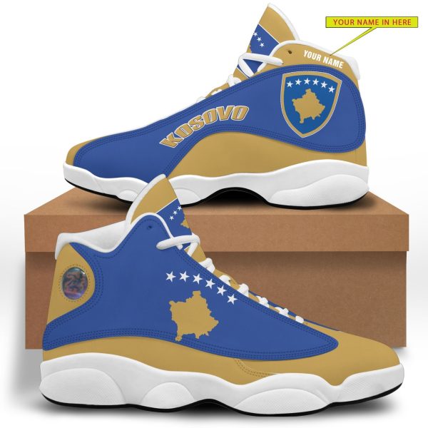 Personalized Emblem Of Kosovo Custom Air Jordan 13 Shoes Personalized Air Jordan 13 Shoes