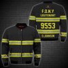 Personalized Firefighter Black Custom 3D Bomber Jacket Firefighter Bomber Jacket