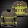 Personalized Firefighter Brown Custom 3D Bomber Jacket Firefighter Bomber Jacket