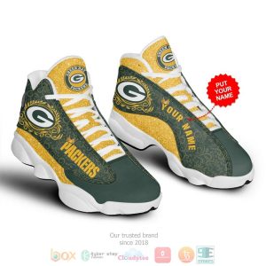Personalized Green Bay Packers Nfl Football Custom Air Jordan 13 Shoes Green Bay Packers Air Jordan 13 Shoes