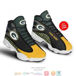 Personalized Green Bay Packerss Football Nfl 9 Big Logo Air Jordan 13 Sneaker Shoes Green Bay Packers Air Jordan 13 Shoes