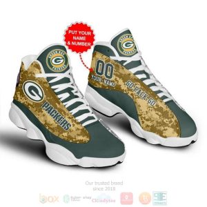 Personalized Green Bay Packerss Nfl Camo Custom Air Jordan 13 Shoes Green Bay Packers Air Jordan 13 Shoes