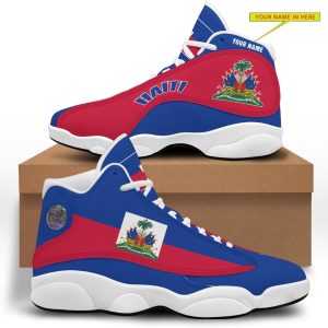 Personalized Haiti Blue Red Custom Air Jordan 13 Shoes Personalized Air Jordan 13 Shoes