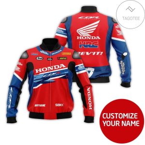Personalized Honda Motorcycle Racing Team 3D Bomber Jacket Honda Bomber Jacket