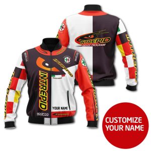 Personalized Intrepid Sparco Custom Bomber Jacket Personalized Bomber Jacket