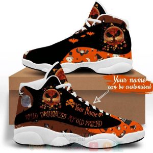 Personalized Jack Skellington Nightmare Before Christmas Hello Darkness My Old Friend Custom Air Jordan 13 Shoes Jack Skellington Sally Air Jordan 13 Shoes