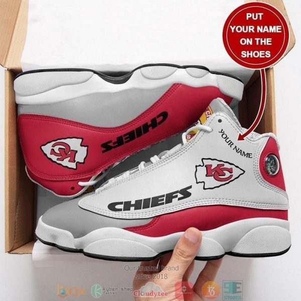Personalized Kansas City Chiefs Nfl Big Logo Football Team Air Jordan 13 Sneaker Shoes Kansas City Chiefs Air Jordan 13 Shoes