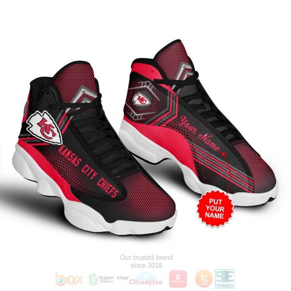 Personalized Kansas City Chiefs Nfl Custom Black Red Air Jordan 13 Shoes Kansas City Chiefs Air Jordan 13 Shoes