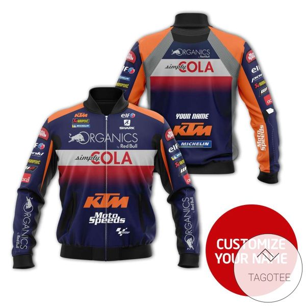 Personalized Ktm Moto Speeds Branded Unisex Racing 3D Bomber Jacket Ktm Racing Bomber Jacket