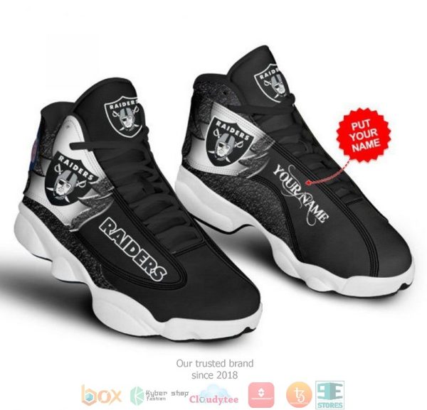 Personalized Las Vegas Raiders Football Nfl 24 Big Logo Air Jordan 13 Sneaker Shoes Las Vegas Raiders Air Jordan 13 Shoes
