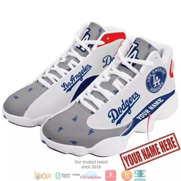 Personalized Los Angeles Dodgers Mlb Team Big Logo Air Jordan 13 Sneaker Shoes Los Angeles Dodgers Air Jordan 13 Shoes