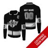 Personalized Los Angeles Kings Black White Nhl Custom Bomber Jacket Los Angeles Kings Bomber Jacket