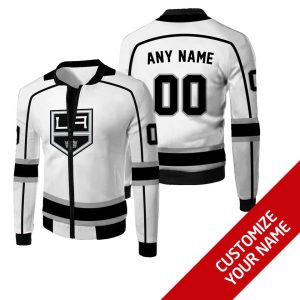 Personalized Los Angeles Kings White Nhl Custom Bomber Jacket Los Angeles Kings Bomber Jacket