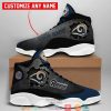 Personalized Los Angeles Rams Football Nfl Big Logo Air Jordan 13 Sneaker Shoes Los Angeles Rams Air Jordan 13 Shoes