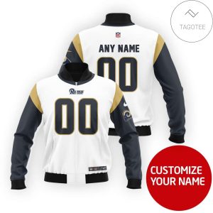 Personalized Los Angeles Rams White 3D Bomber Jacket Los Angeles Rams Bomber Jacket